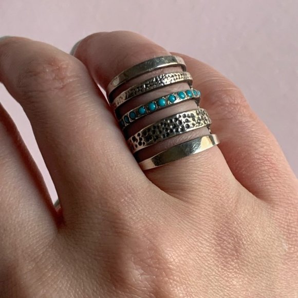 Pamela love ring sterling silver with tourquoise inlay - Picture 13 of 13